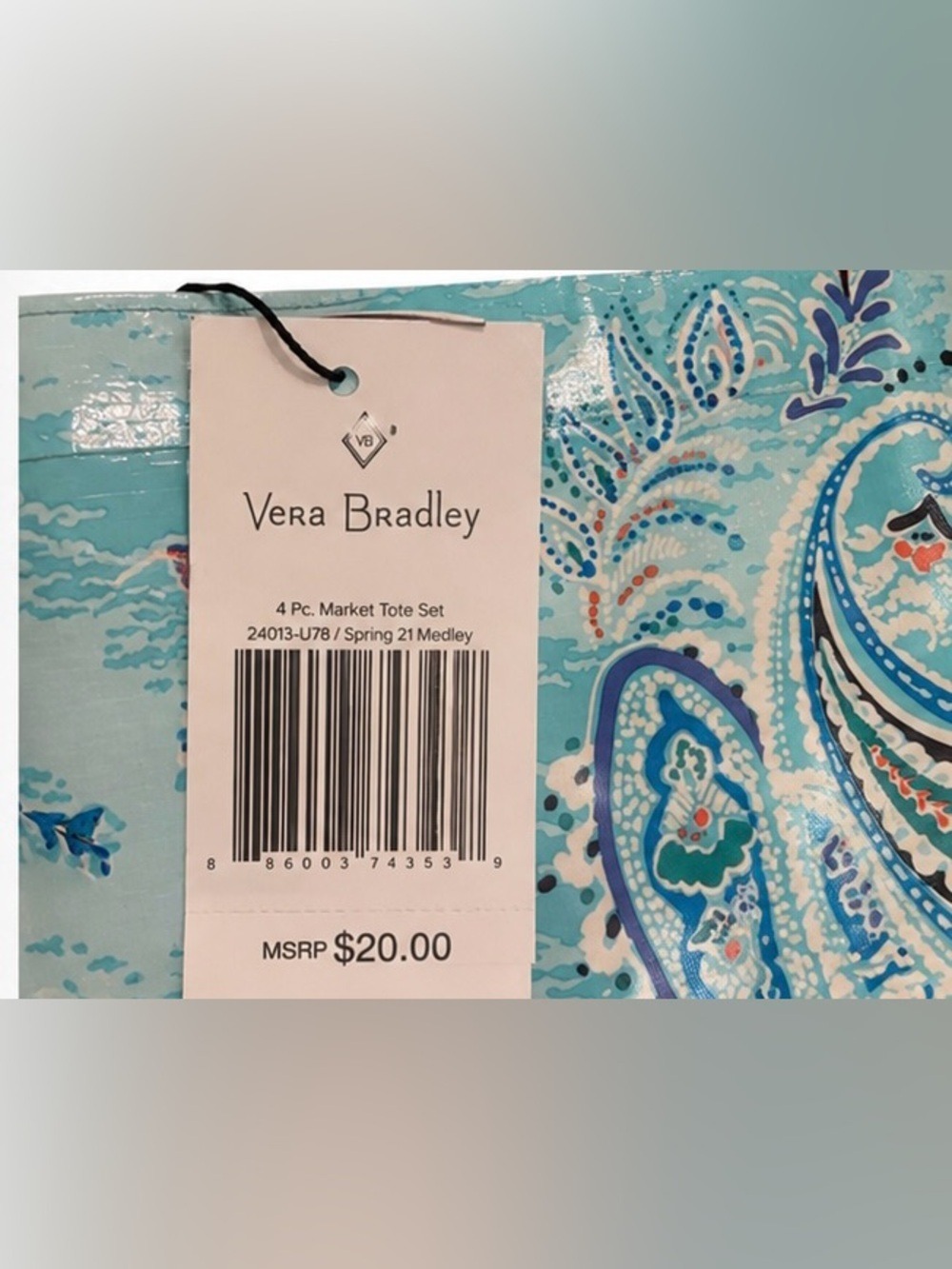 NWT Vera Bradley Market Tote Spring 21 Medley - Picture 4 of 4